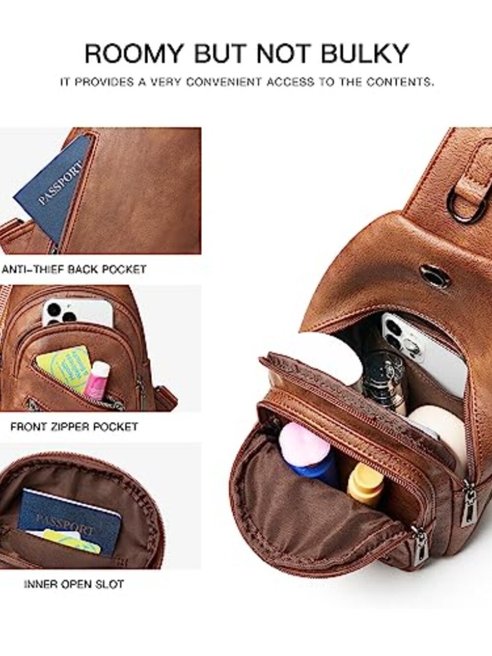 π Sling Bag For Women Men Cross body Chest Bags Small Backpack Purse Fanny - Picture 4 of 7